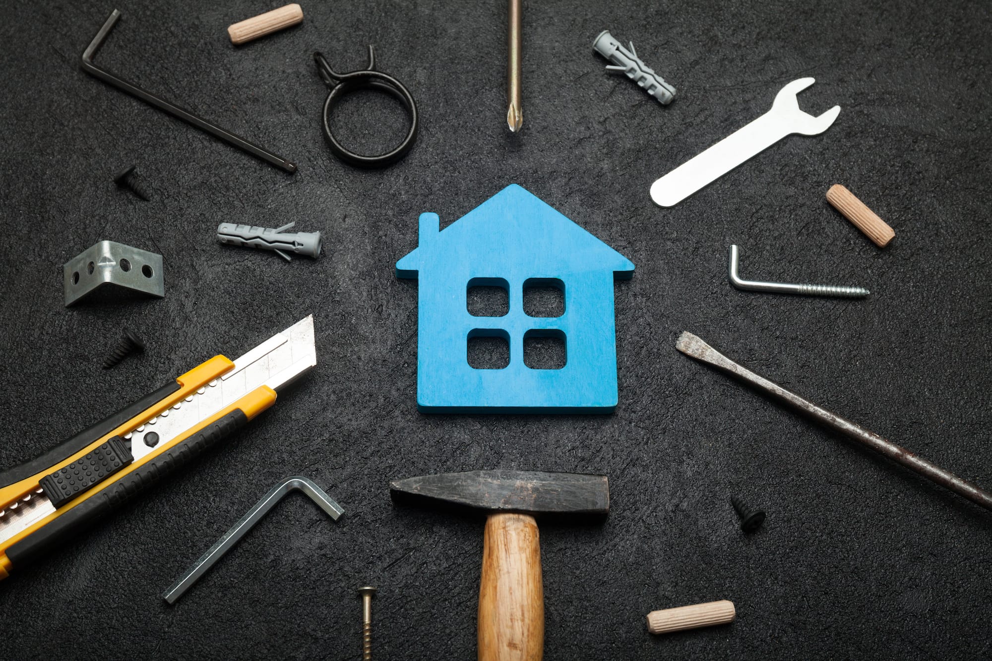 Home property repair, renovation success. Finance family household.