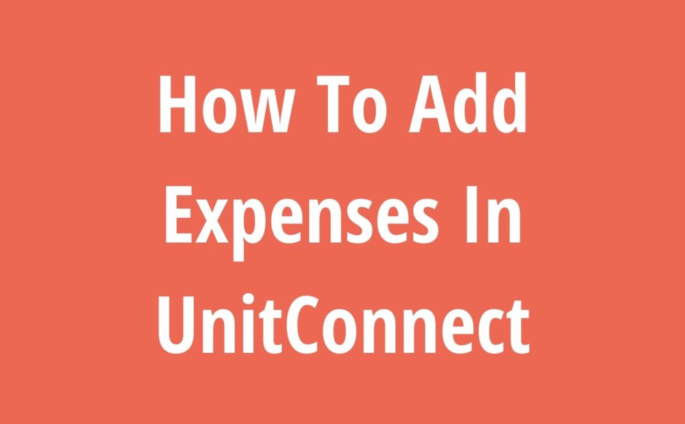 How To Add Expenses In UnitConnect